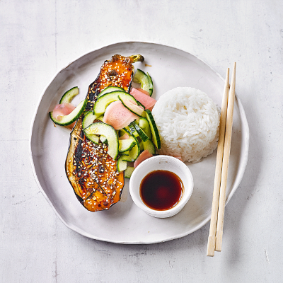 miso-glazed-aubergine-with-pickled-ginger-cucumber
